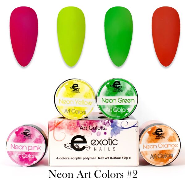 Neon Art Colors #2  4 Tone Acrylic Collection 1/4oz